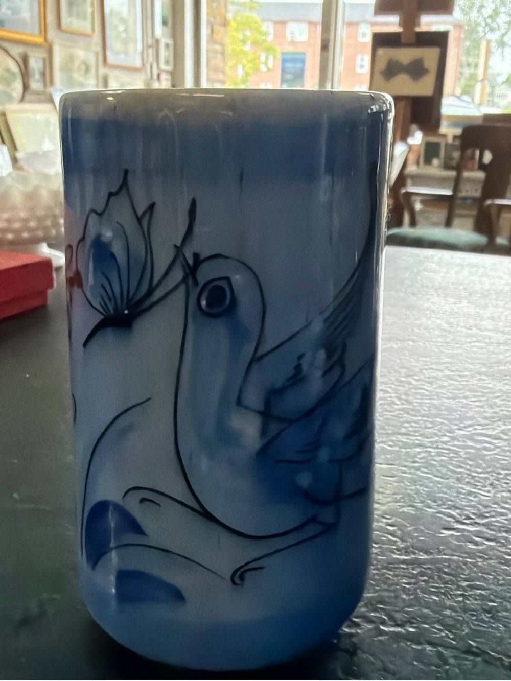 Blue Ceramic Dove Vase - Home Accents